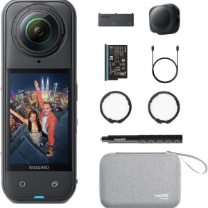 Insta360 X5 Essentials Bundle - Waterproof 8K 360° Action Camera, Leading Low Light, Invisible Selfie Stick Effect, Rugged and Replaceable Lens, 3-Hour Battery, Built-in Wind Guard, Stabilization